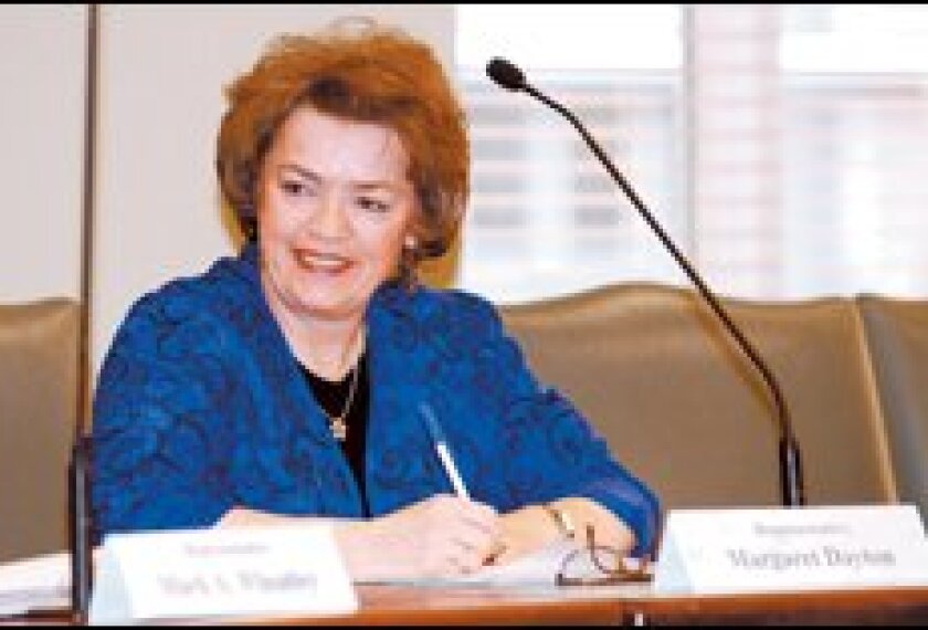 Utah state Rep. Margaret Dayton participates in a meeting at the Utah Capitol on Feb. 2. The Republican has garnered national attention for challenging the federal No Child Left Behind Act.