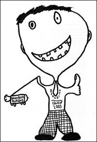 Gifted students in Chicago were disciplined for wearing T-shirts with this design, after it failed to win a school contest. The student contended their free-speech rights were violated, but a federal appeals court disagreed.