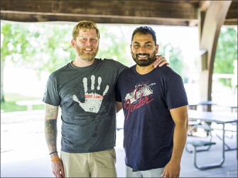 Kaleka, right, and Michaelis joined forces in 2013, a few years after Kaleka’s father was killed in a racially motivated slaying at a Sikh temple in Oak Creek, Wisc.