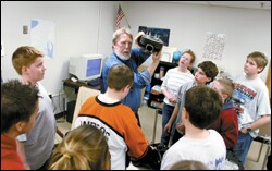 David Paul teaches students at Monocacy Valley Montesori School.