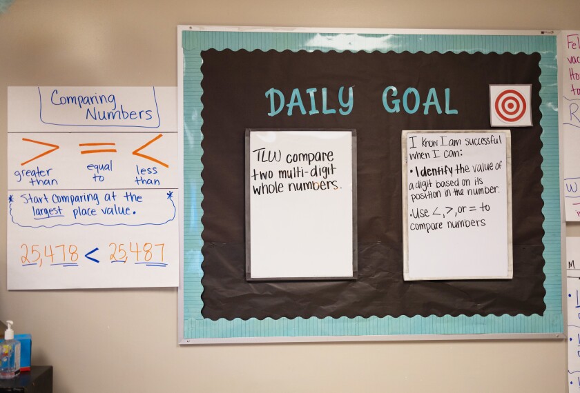 A classroom at Lafargue Elementary School in Effie, Louisiana, on Friday, August 22. The state has implemented new professional development requirements for math teachers in grades 4-8 to help improve student achievement and address learning gaps.