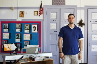 Peter Mancini: An elementary music teacher at PS 164 in Borough Park in Brooklyn. I was a baker before I was a teacher. I really enjoy teaching. I get a kick out of the kids. What was the high point of your day? Conducting the band playing Star Wars.