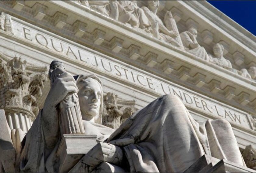 A detail of the West Facade of the U.S. Supreme Court in Washington.