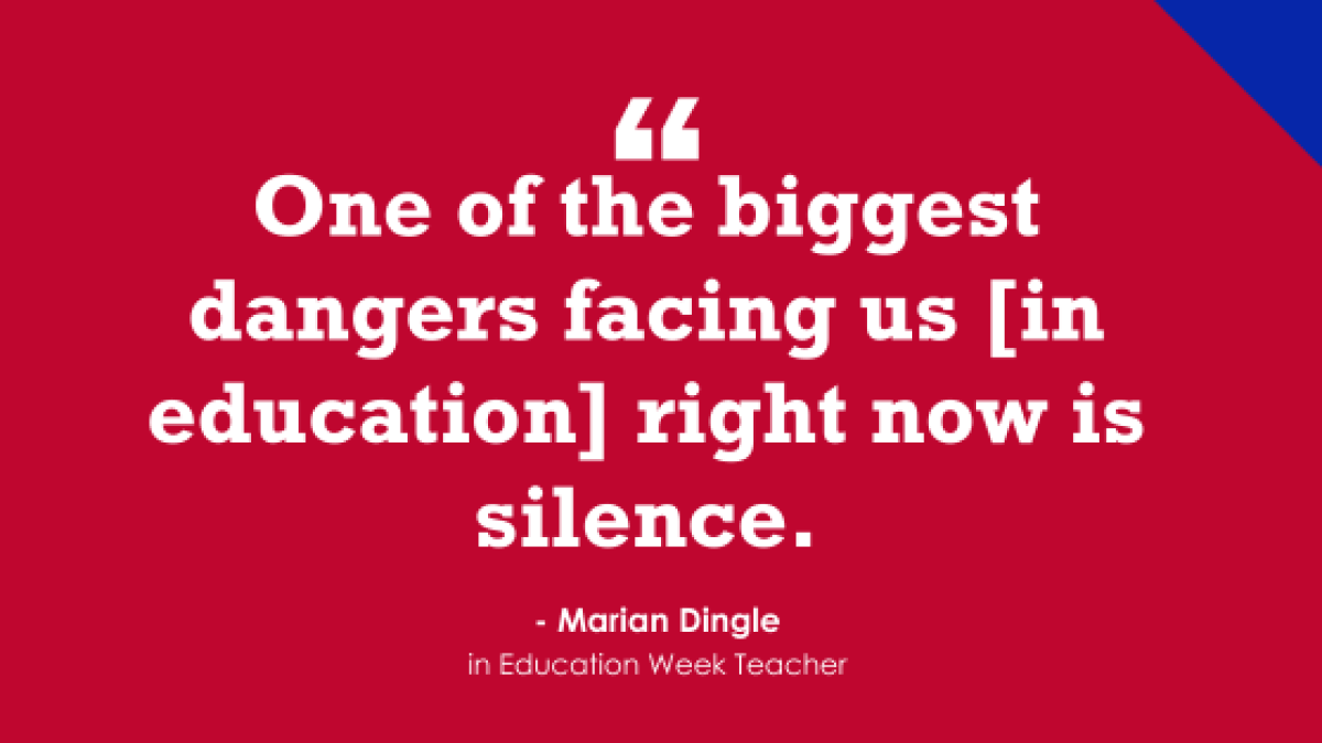The Silence of Educators Is Dangerous' (Opinion)