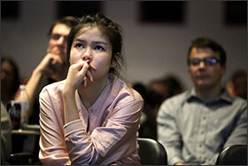 The university and the Clarke County, Nev., school system collaborated on the event, bringing together debate-team members from local schools, including Kozhakhmetova “Zhizhi” Zhibek, 16, an exchange student from Kazakhstan who attends Green Valley High.