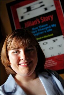 Jillian Benoit, 12, had vision problems that initially went undetected when she entered elementary school. With vision therapy, the Oklahoma 6th grader’s eyesight has since improved. Some groups want states to adopt comprehensive eye exams for school-age children that go beyond the vision screenings required or recommended by many states.