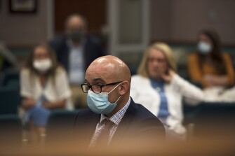 Social studies teacher Matthew Hawn is accused of insubordination and repeated unprofessional conduct for sharing Kyla Jenèe Lacey's, 'White Privilege', poem with his Contemporary Issues class. Hawn's appeal continued August 17, 2021 at the Sullivan County Department of Education in Blountsville, Tenn.