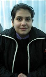 Reyam Saddam, 13, originally from Baghdad, missed two years of school after her family fled from the war.