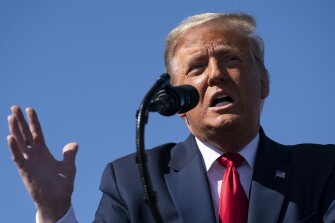President Donald Trump speaks during a campaign rally at Laughlin/Bullhead International Airport, Wednesday, Oct. 28, 2020, in Bullhead City, Ariz. Three civil rights groups are filing a lawsuit challenging Trump’s executive order that banned federal agencies, as well as contractors and grant recipients, from offering certain diversity training which the president has deemed “anti-American.”The NAACP Legal Defense Fund filed the complaint Thursday, Oct. 29, in federal court in Washington, D.C., along with the National Urban League and the National Fair Housing Alliance.