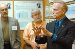 John C. Fryer , the former superintendent of the Duval County, Fla., schools, shows off his "war room" of data this past spring.