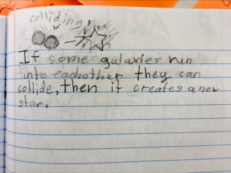 छवि भाषा प्रयोगशाला के दौरान हुए निर्देश को दिखाती है। आप संयोजनों के स्पष्ट शिक्षण के प्रमाण देखेंगे जिसके बाद छात्र किताबों में इन वाक्यों का पता लगाएंगे और फिर अपने स्वयं के वाक्य भी तैयार करेंगे।