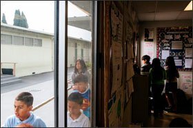 Students in Maria Yepez's 4th grade class take a break for recess. In response to the common-core standards, the Long Beach school district decided to repurpose its existing textbooks and undertake an extensive curriculum-writing process around them.