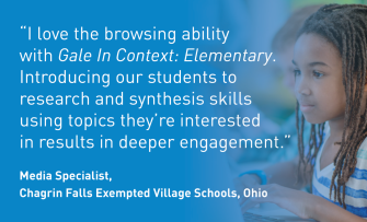 Gale In Context: Elementary replicates the way curious kids naturally learn, simplifying the experience