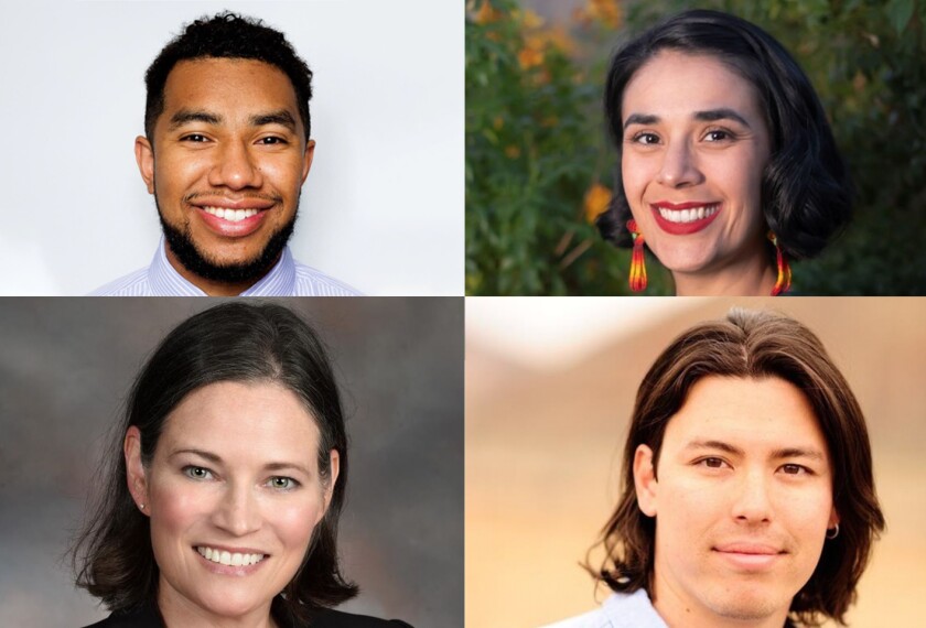 National Teacher of the Year Finalists (clockwise from top left): Alejandro Diasgranados, Juliana Urtubey, John Arthur, Maureen Stover