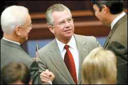 Florida Rep. Dudley Goodlette is congratulated on Dec. 16 after the House passed his pre-k bill.