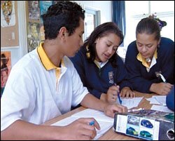 New Zealand students of Maori and European descent work together in classrooms involved in a research project that aims to make schools more supportive of children from tribes indigenous to the South Pacific nation.