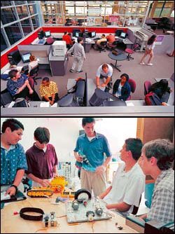 Teacher Students work on projects at High Tech High School, a Gates-supported charter school in San Diego.