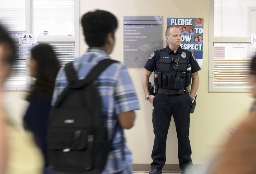 School Resource Officers help maintain a safe learning environment and provide educational opportunities to educate students on substance abuse, gangs and staying safe online