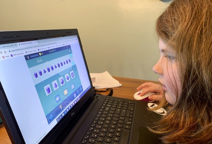 Maddie Judge, a 2nd grader in Baltimore, Md., has built her own schedule and is now working on a remote learning platform.