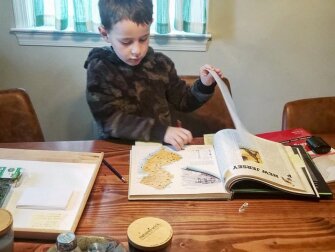 Amelia Frenkel, a mom in Arlington, Va., has scheduled lesson plans for her two sons for each day.