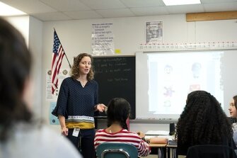 Molly Schaefer, an 8th grade teacher in the Howard County, Md., schools, is piloting a home-grown supplemental math curriculum designed to help students overcome negative thoughts about their math abilities.