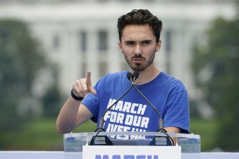 Parkland survivor and activist David Hogg speaks to the crowd during in the second March for Our Lives rally in support of gun control on June 11 in Washington.