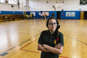 Elainie Alfonso, a 6th grader at the Paterson Academy for the Gifted and Talented, says she’s glad to finally have friends “whose brains work like mine.”