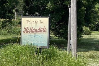 A sign welcoming visitors to Hollandale, a rural city in Washington County, Miss., population of approximately 2,000.
