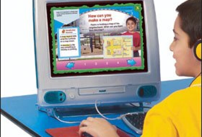 Many California elementary schools have swapped printed textbooks for a history and social studies series from Pearson Education that is mainly delivered via the Internet.