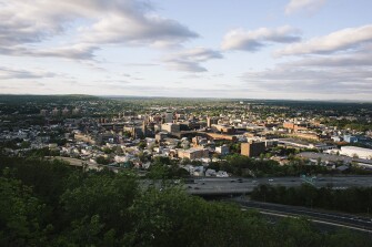 From up above at the Garret Mountain Reservation, the city of Paterson, N.J. can be seen in the distance.