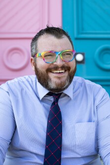 Montgomery County teacher and Kentucky Teacher of the Year, Willie Carver, outside the Gateway Regional Arts Center in downtown Mt. Sterling, Ky., on May 11, 2022.