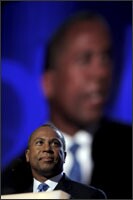 Massachusetts Gov. Deval Patrick spoke Aug. 26 at the Democratic National Convention, in Denver.