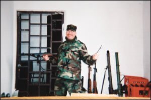 Reynolds spends one weekend a month training with his Army National Guard unit.