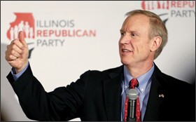 Illinois Republican gubernatorial candidate Bruce Rauner speaks at a “march to victory” luncheon in Chicago. Mr. Rauner has been critical of public-sector unions, raising concerns in union quarters that he would move to curb public workers’ collective-bargaining rights.