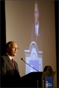 National Governors Association chairman Gov. Jim Douglas, R-Vt., speaks at the Building Brighter Futures for Our Children summit in National Harbor, Md., on Sept. 16.