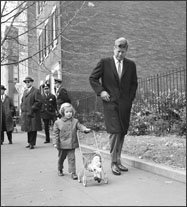 PRESIDENT JOHN F. KENNEDY: Caroline Kennedy was 3 years old when her father assumed the presidency in 1961. Her mother, Jacqueline Kennedy, made a preschool classroom on the third floor of the White House. Her brother, John F. Kennedy Jr., was just shy of his 3rd birthday when his father was assassinated.