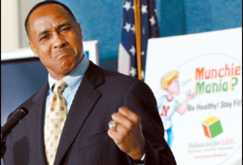 Lynn Swann at the Jan. 13 press conference on children's fitness.