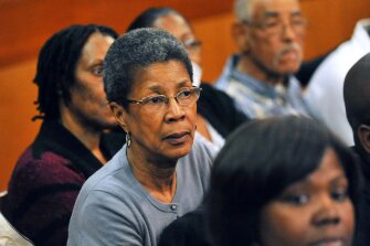 Former Dobbs Elementary School teacher Dessa Curb listens during sentencing of 10 of the 11 defendants convicted of racketeering and other charges in the Atlanta school test-cheating trial. Ms. Curb was acquitted of all charges by the jury.