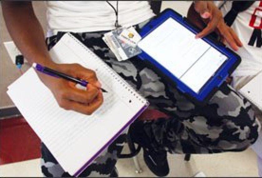 Lewisville High School officials want students to use the right device for the right task.