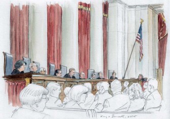 Chief Justice John Roberts, center, delivers the majority opinion in King v. Burwell that upheld the nationwide tax subsidies underpinning the Affordable Care Act.