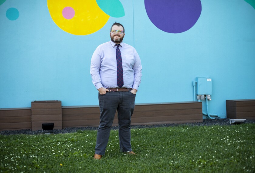Montgomery County teacher and Kentucky Teacher of the Year, Willie Carver, in downtown Mt. Sterling, Ky., on May 11, 2022.