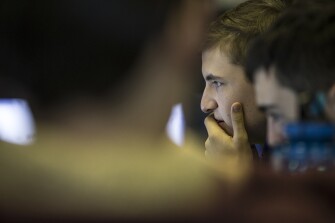 Junior Josiah Miracle stares intently at a problem on his computer screen during an Algebra 2 class.